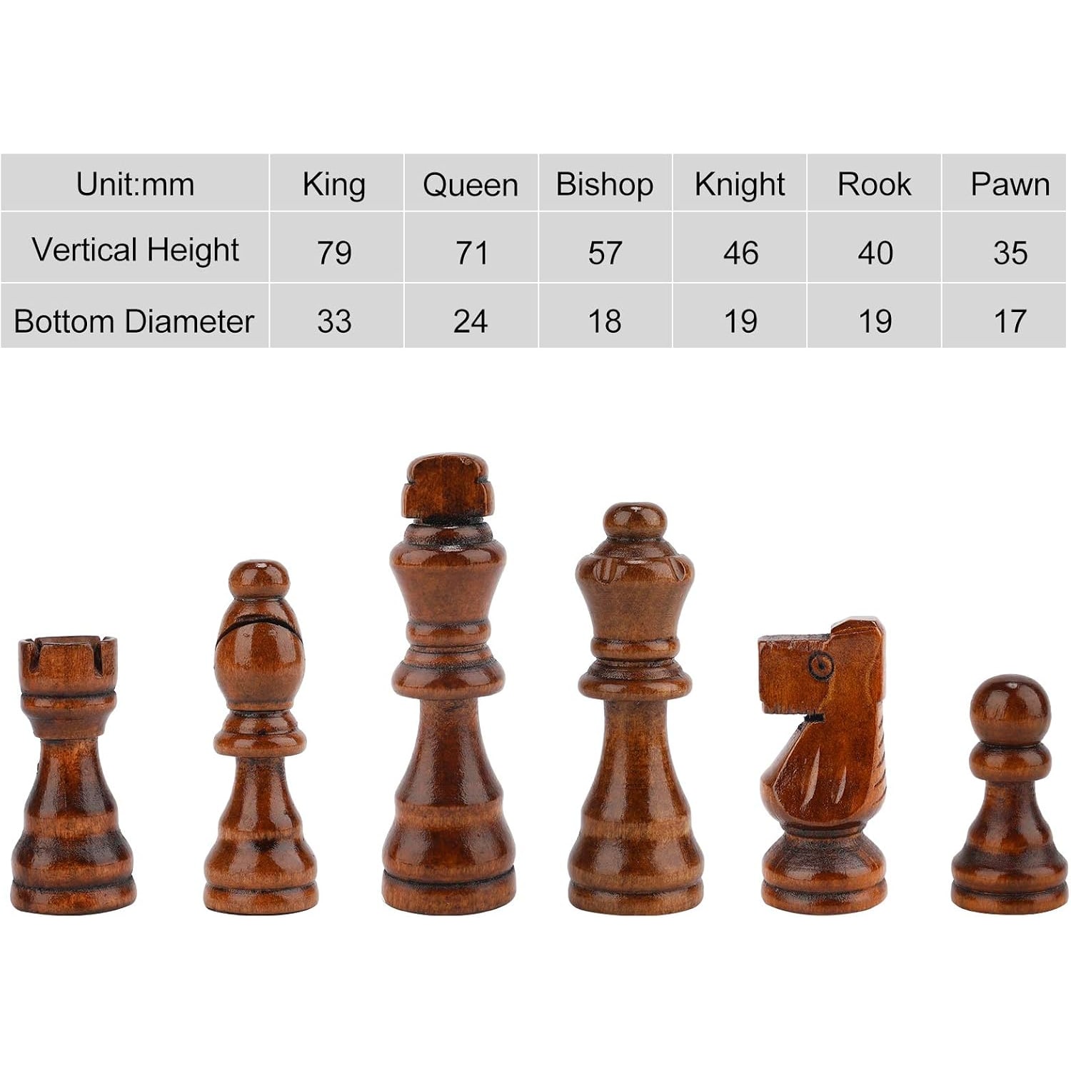Folding Wooden Chess Set 15 Inch with Storage and Extra Queens