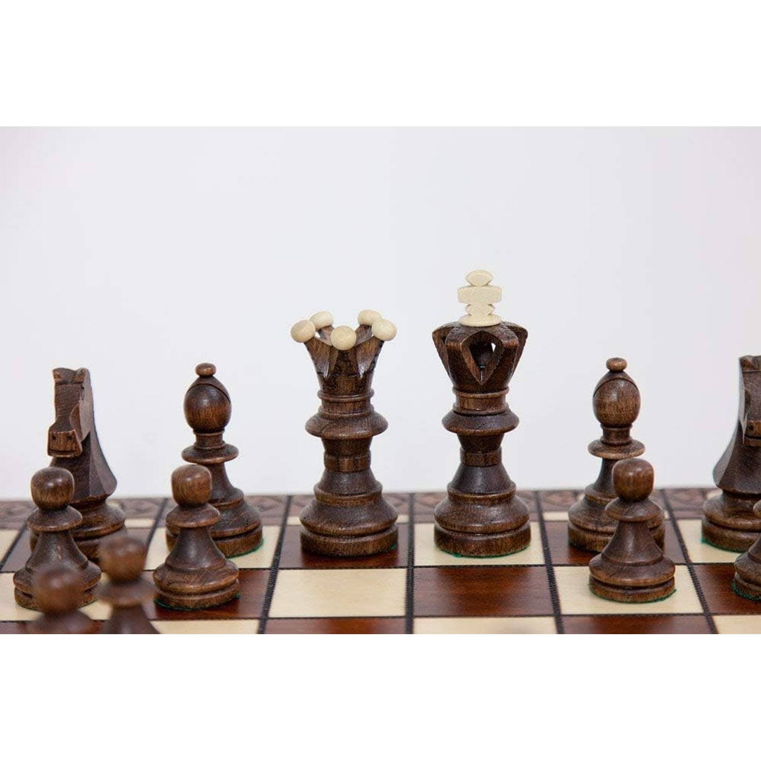 Handmade Wooden Chess Set with 55cm Folding Board