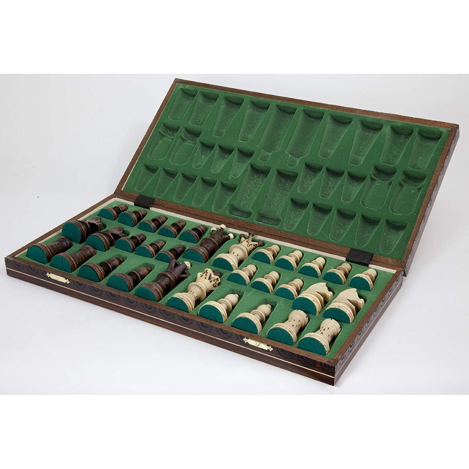 Handmade Wooden Chess Set with 55cm Folding Board