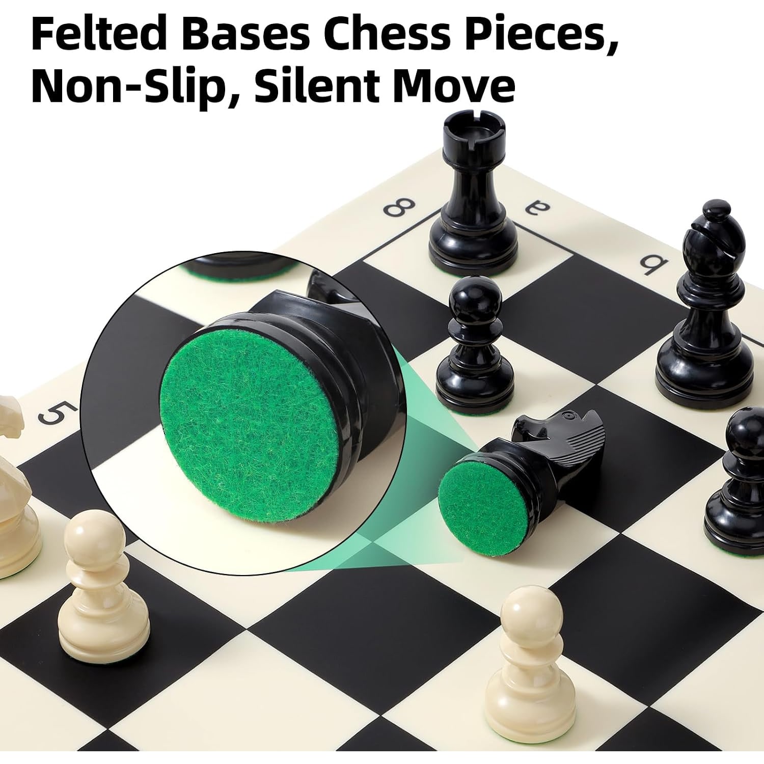 Silicone Roll-Up Chess Set with Weighted Pieces (20 inch): image 5
