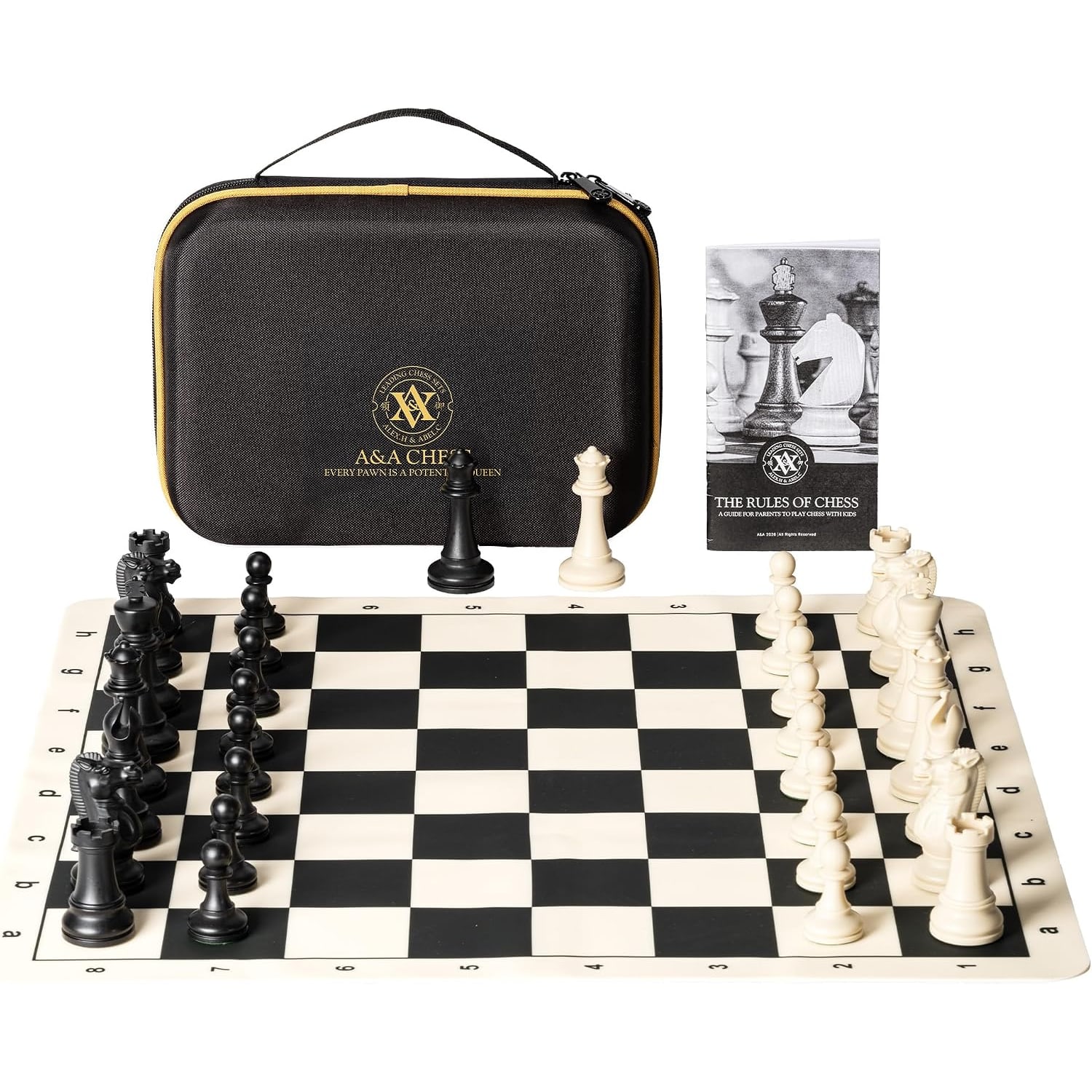 Tournament Chess Set with 20 Inch Roll Up Board and Weighted Pieces: image 2