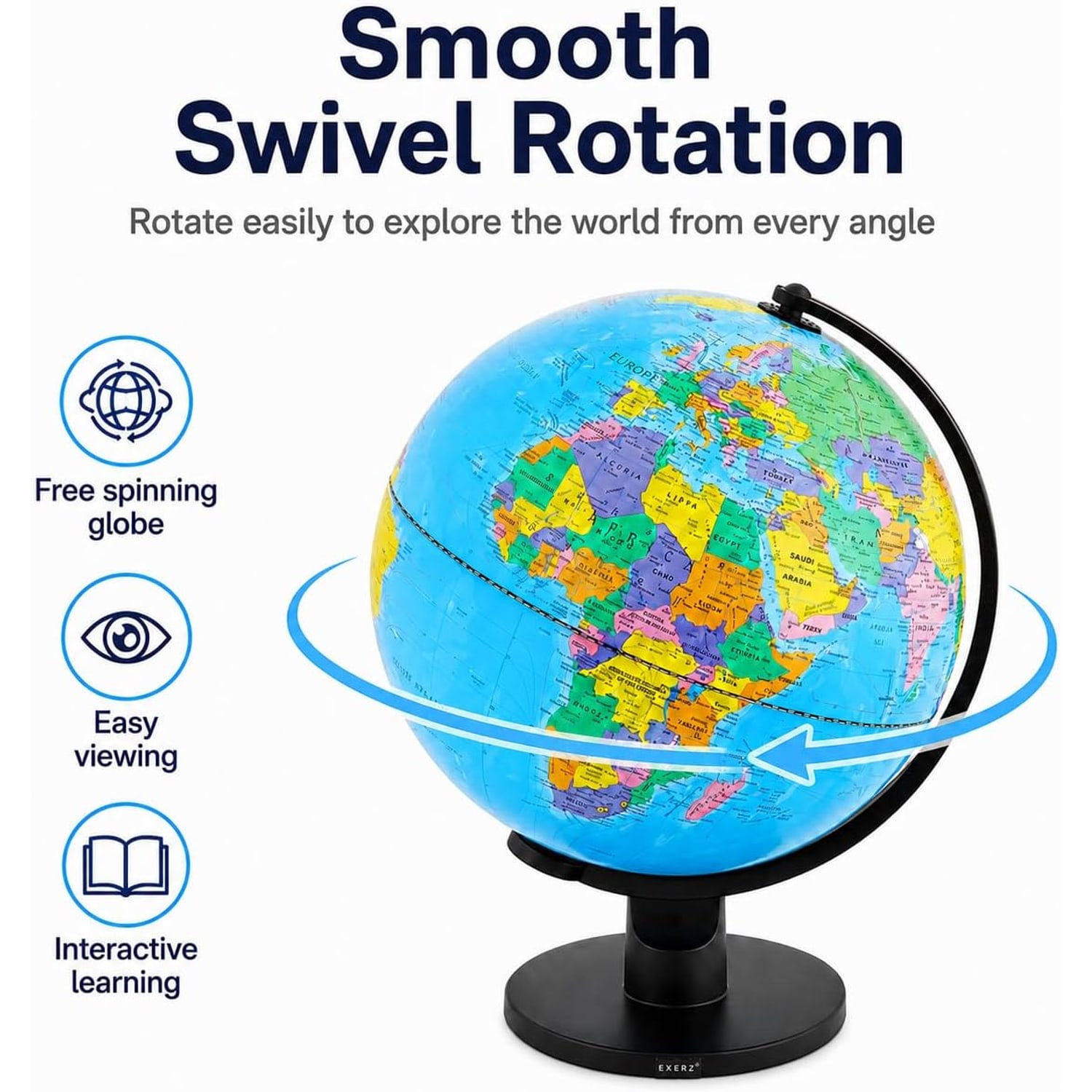 Large Educational World Globe 30cm