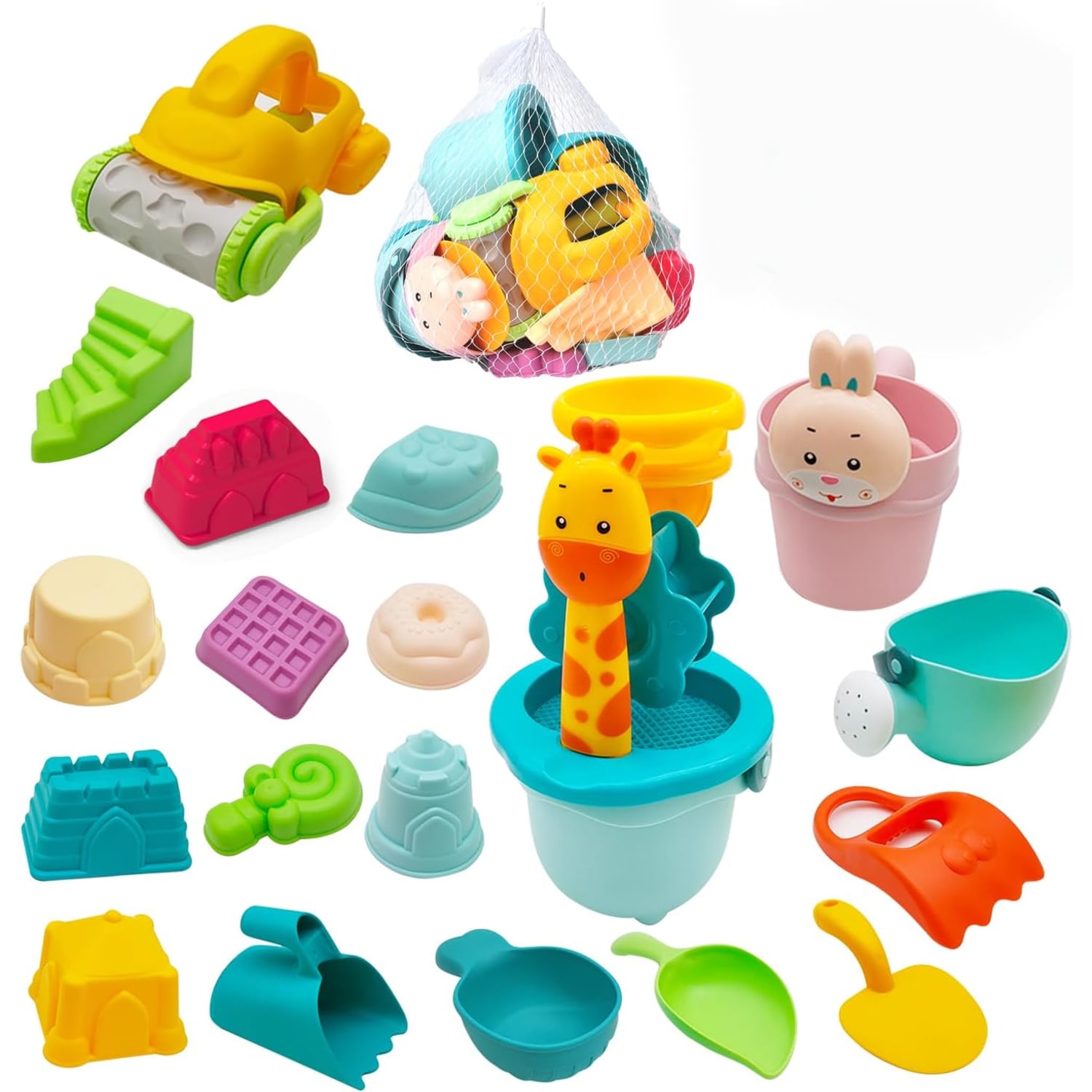 21 Piece Beach Pail and Shovel Set