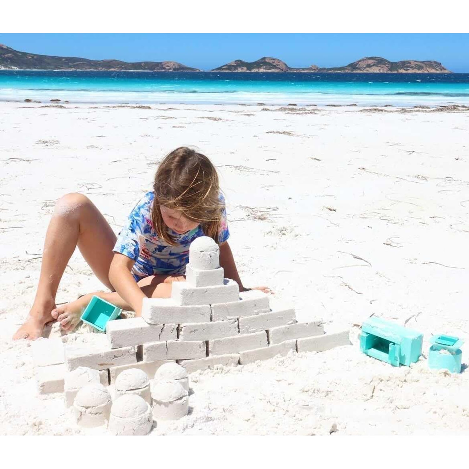 Beach Sand Toy Set with Castle Moulds and Digging Tools