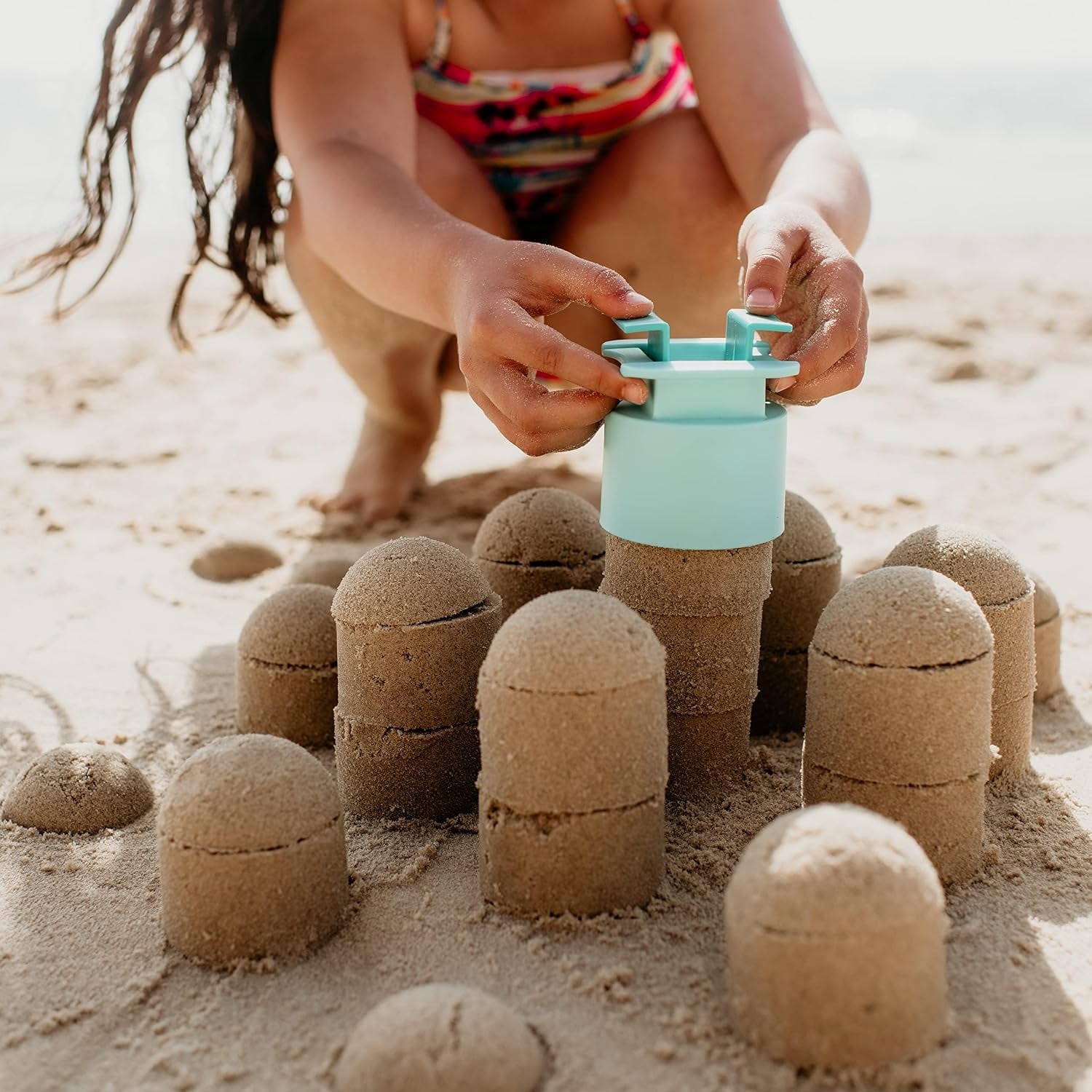 Beach Sand Toy Set with Castle Moulds and Digging Tools