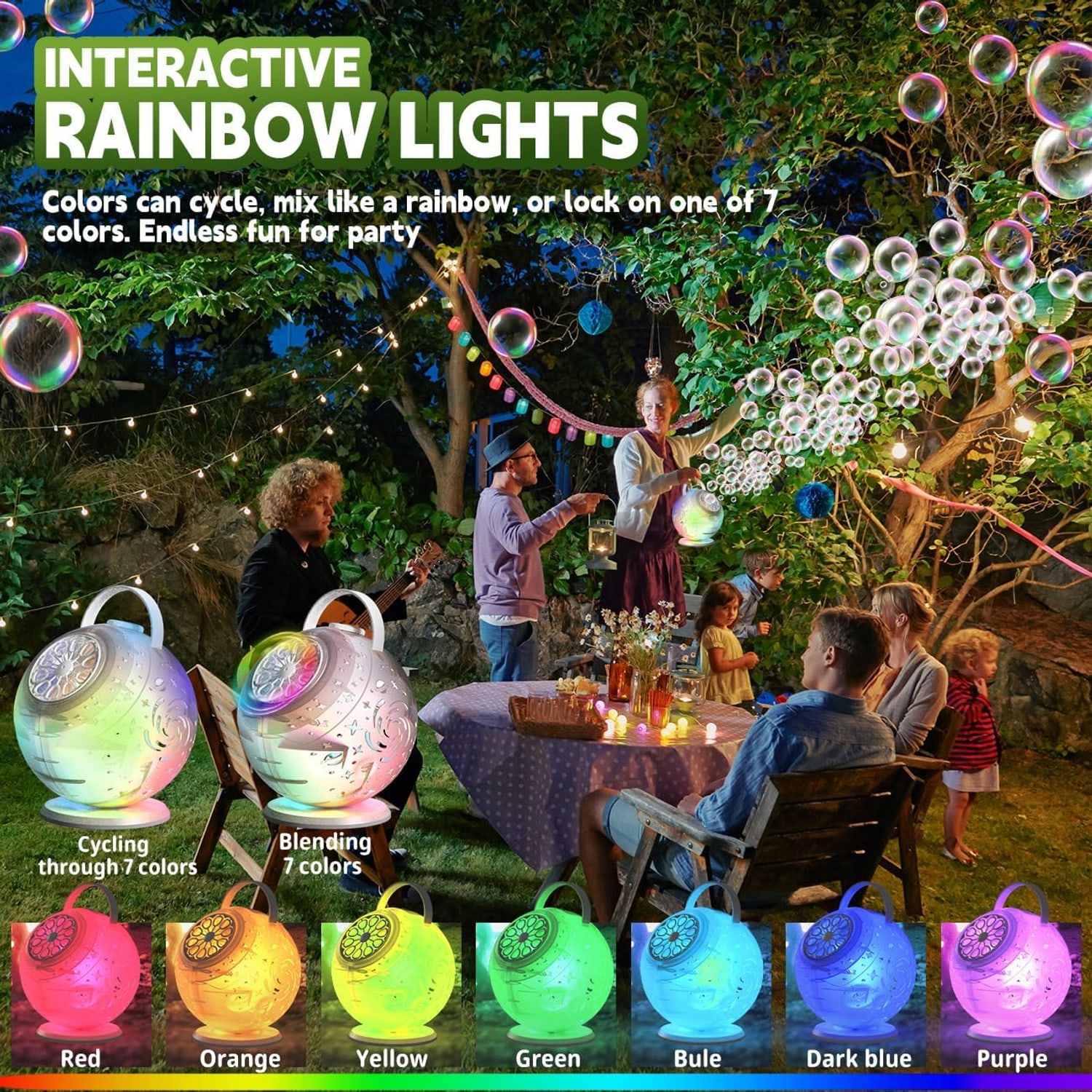 Rechargeable Rotating Bubble Machine
