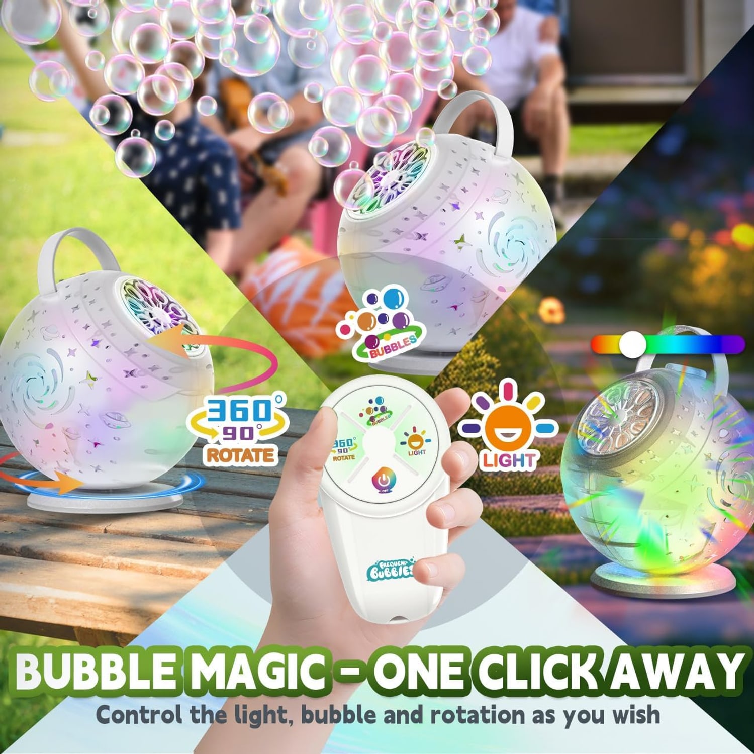 Rechargeable Rotating Bubble Machine