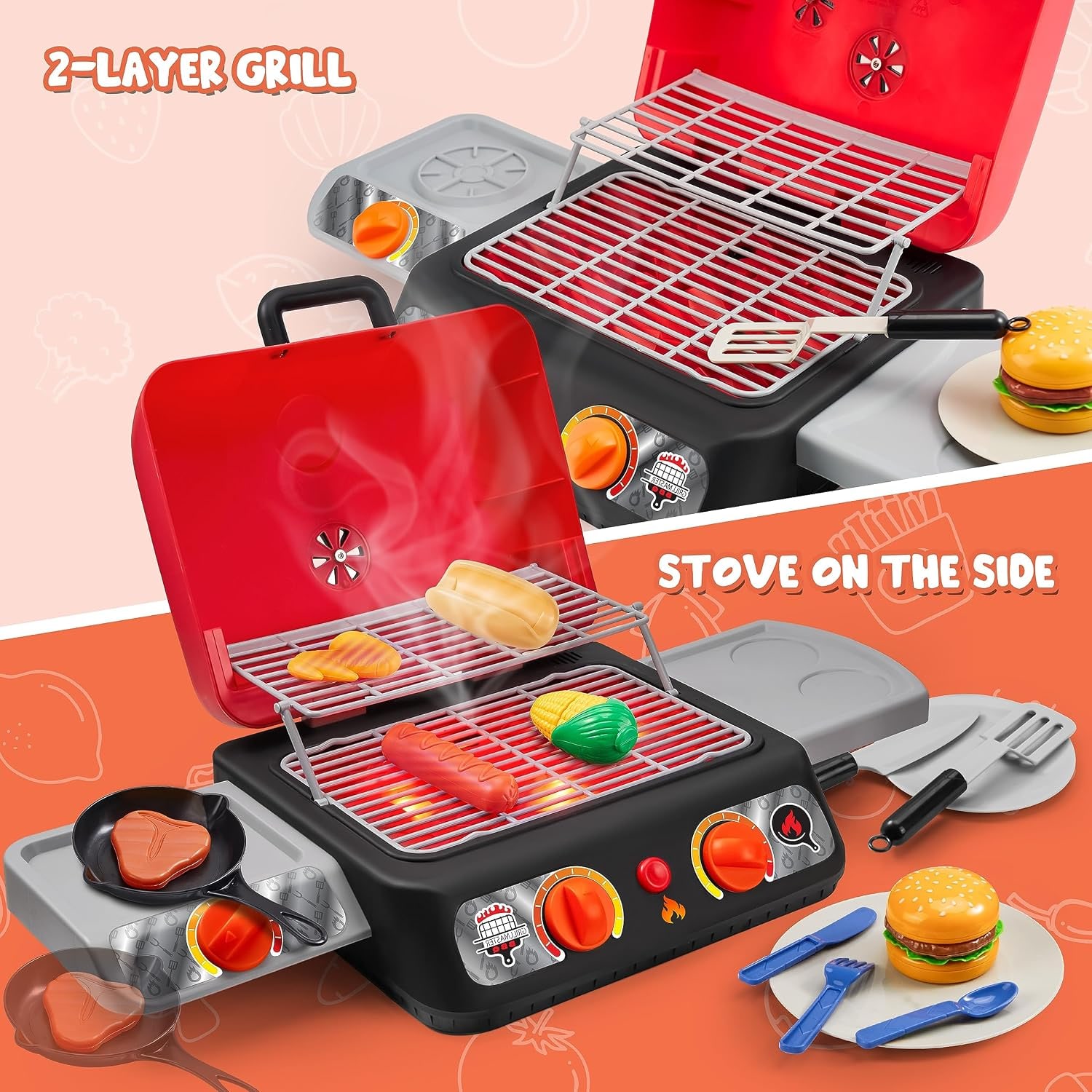 Kids BBQ Grill Playset with Smoke, Light and Sound: image 7