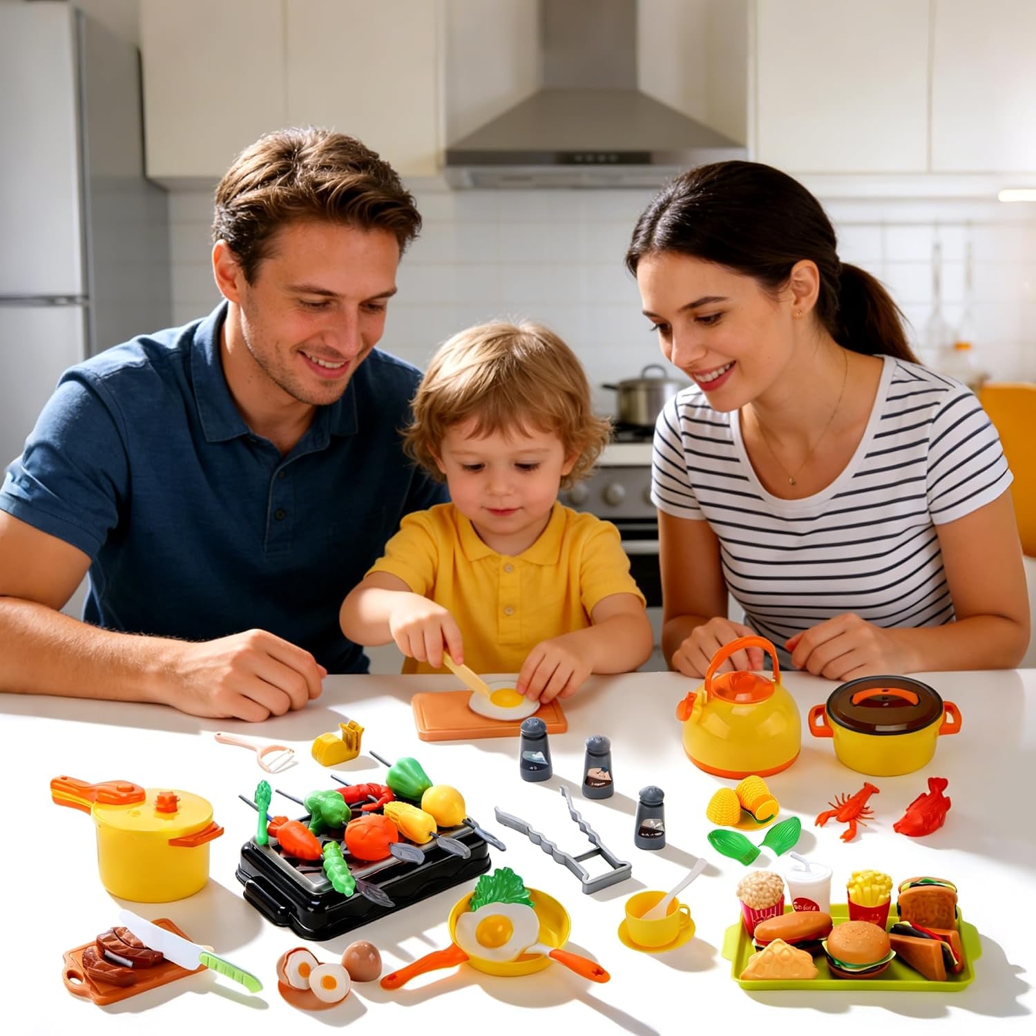73-Piece Toy Cookware and BBQ Grill Play Set