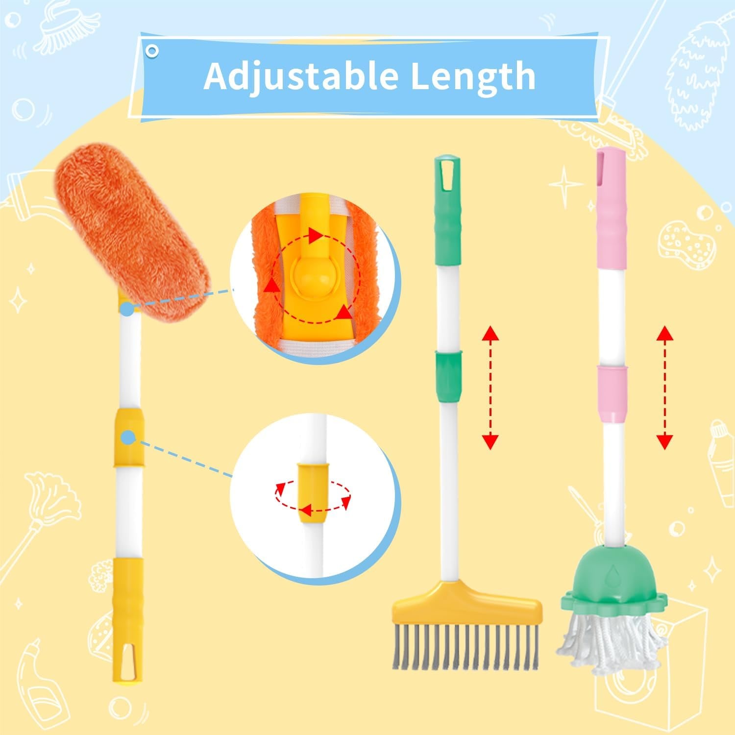 Kids Cleaning Toy Set, 15 Piece Housekeeping Play Kit