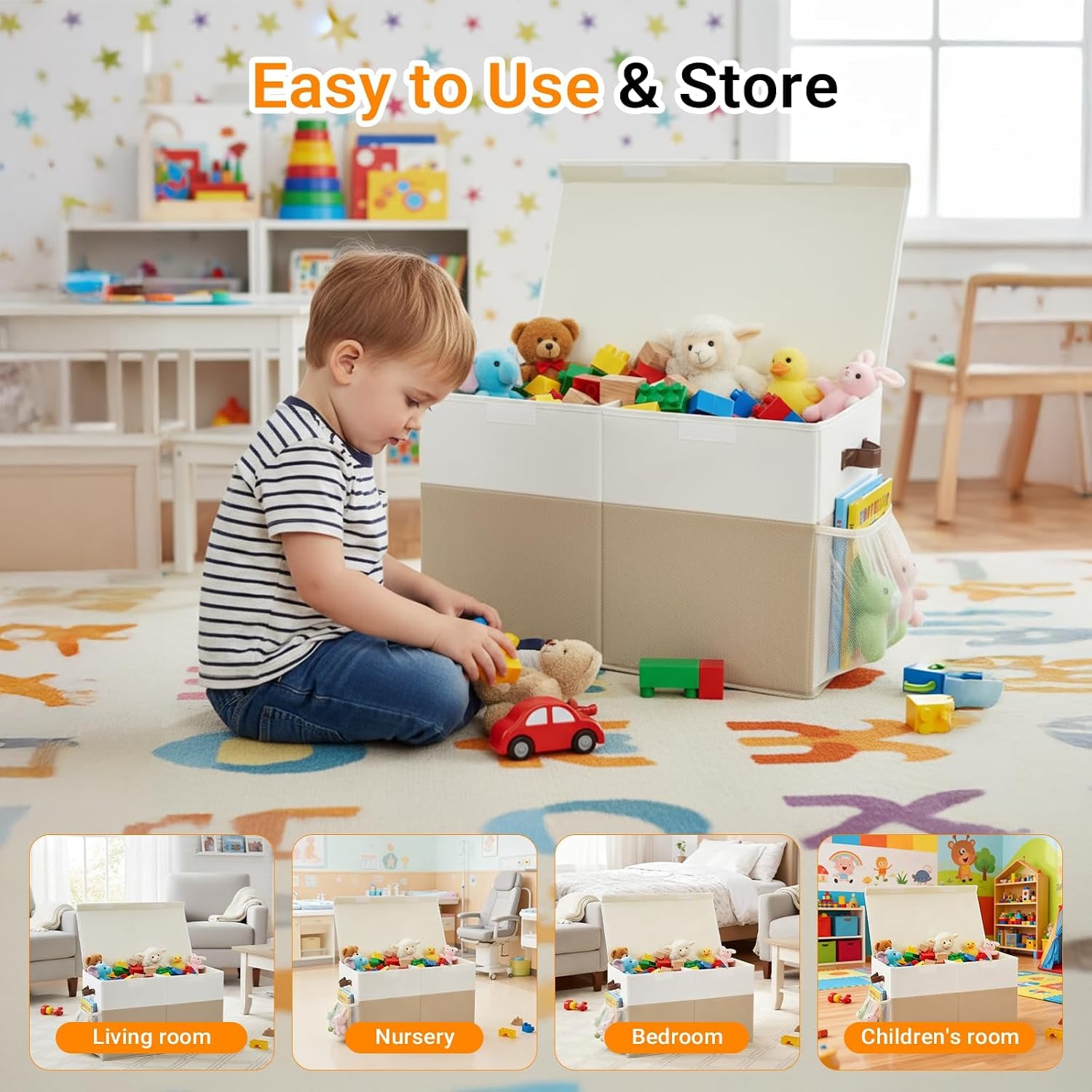Collapsible Storage Box with Lid and Divider