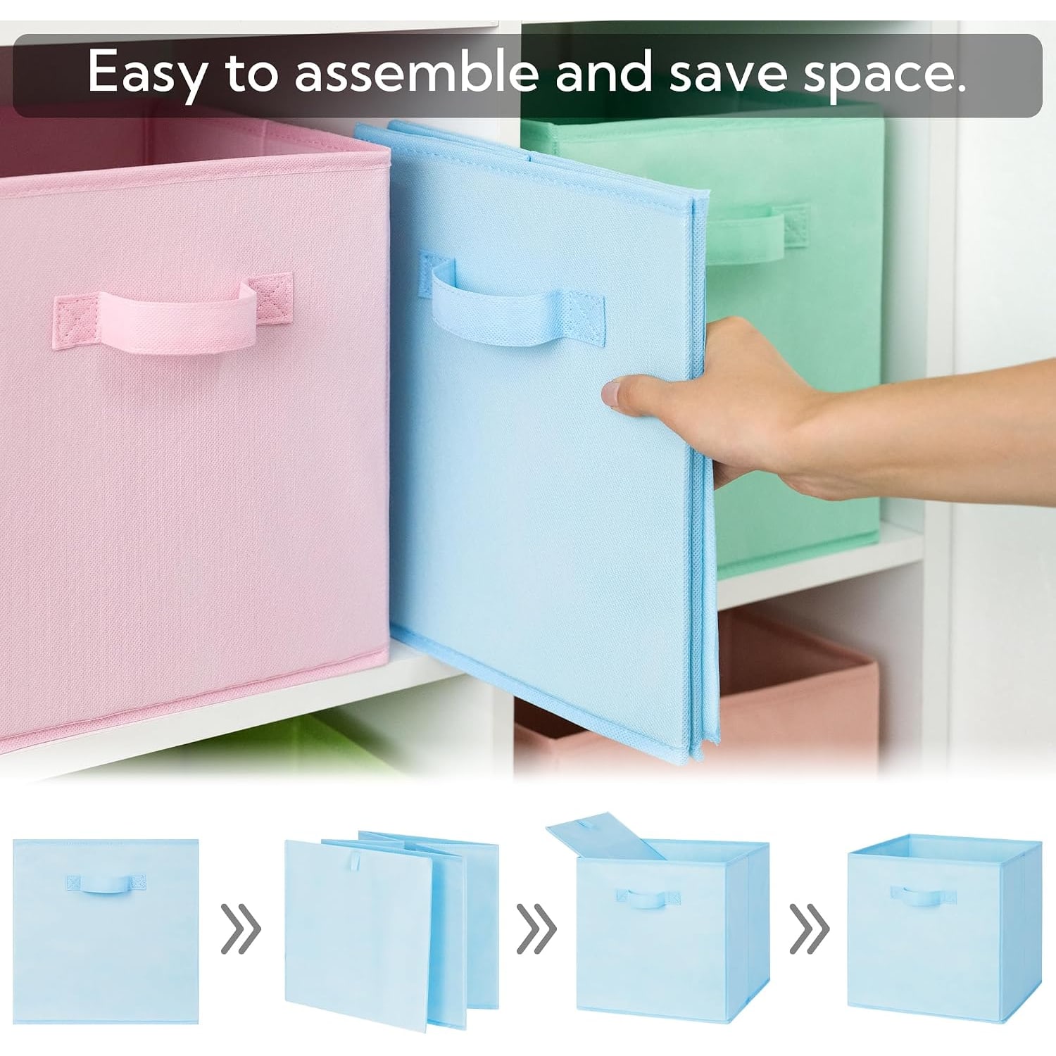 Colourful Cube Storage Bins (6 Pack)