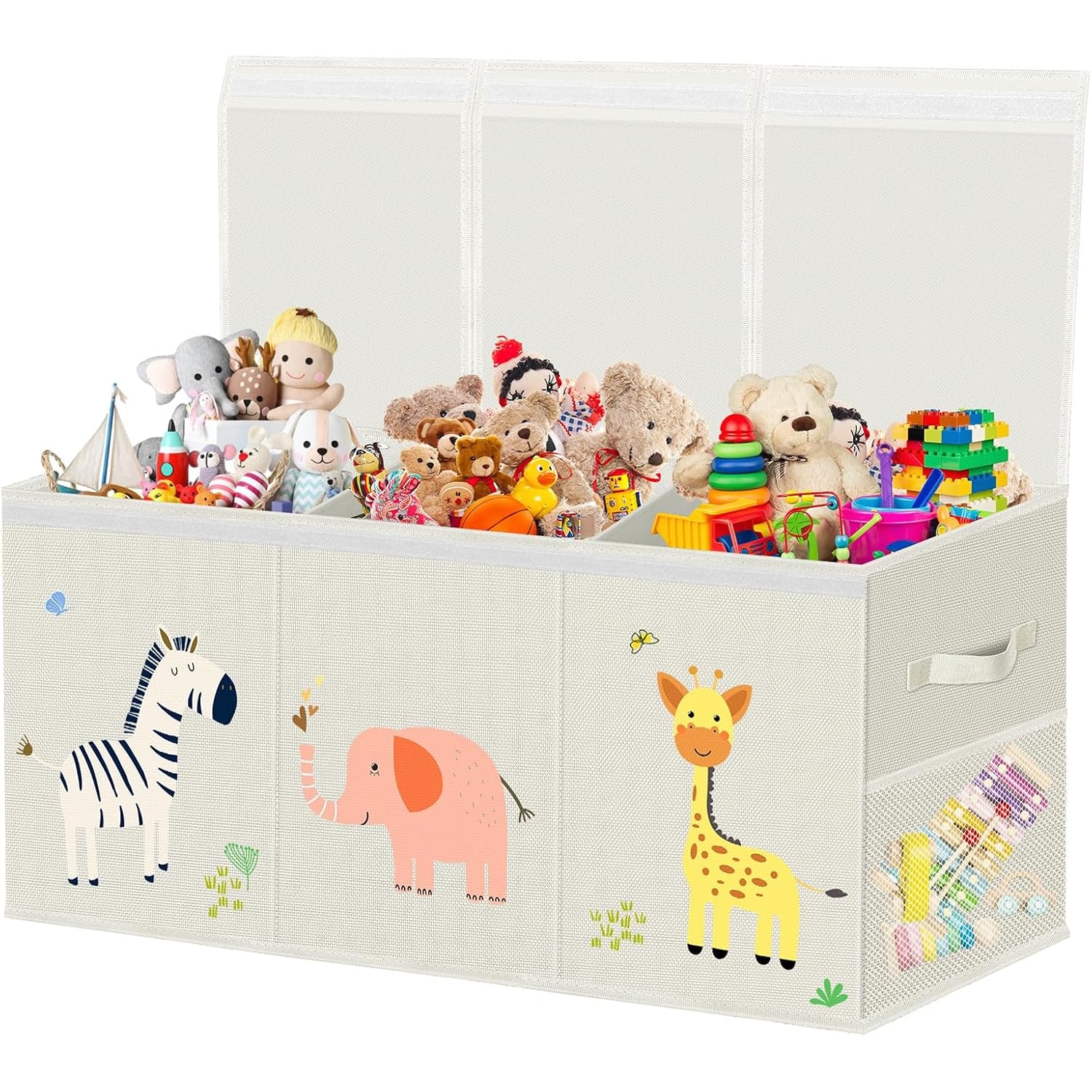 Extra Large Collapsible Toy Chest, 130L Fabric Toy Box (2 Pack)