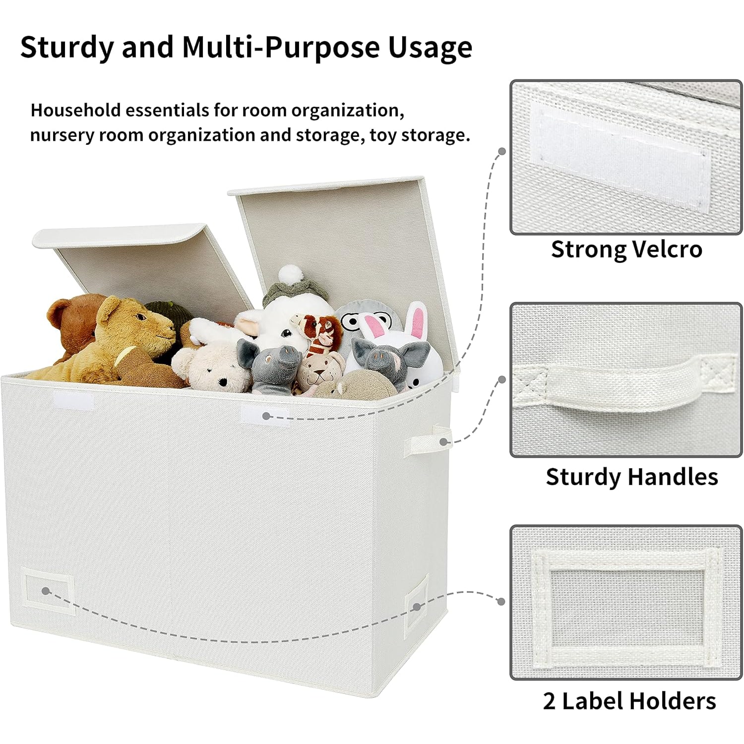 Large Toy Storage Box with Lid and Handles: image 3