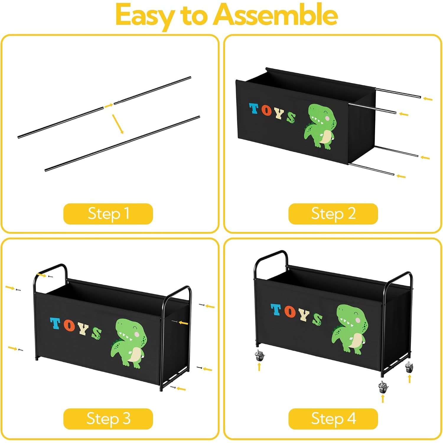 Rolling Toy Chest with Lockable Wheels