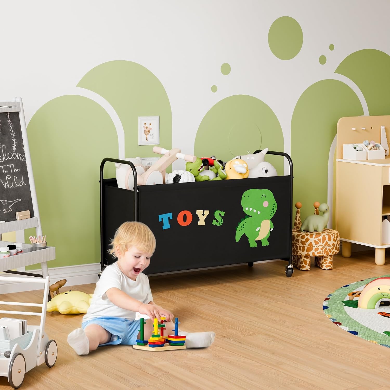 Rolling Toy Chest with Lockable Wheels: image 7