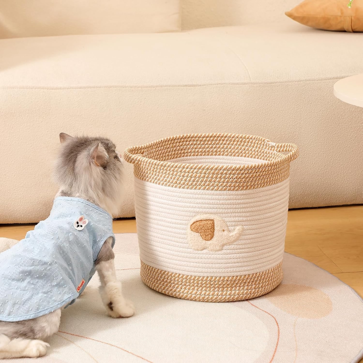 Woven Cotton Rope Toy Basket: image 2