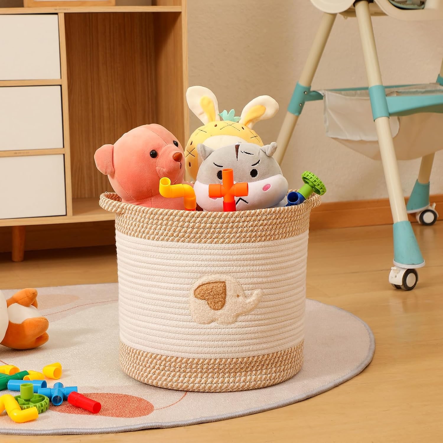 Woven Cotton Rope Toy Basket: image 3