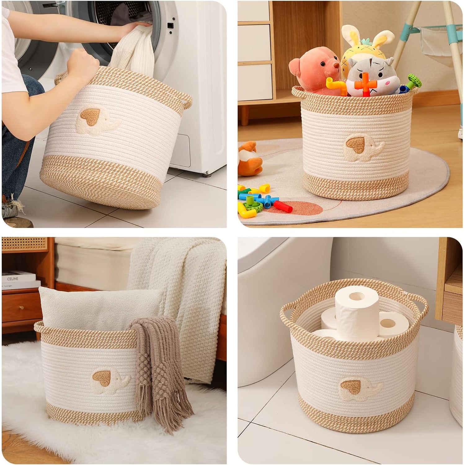 Woven Cotton Rope Toy Basket: image 4