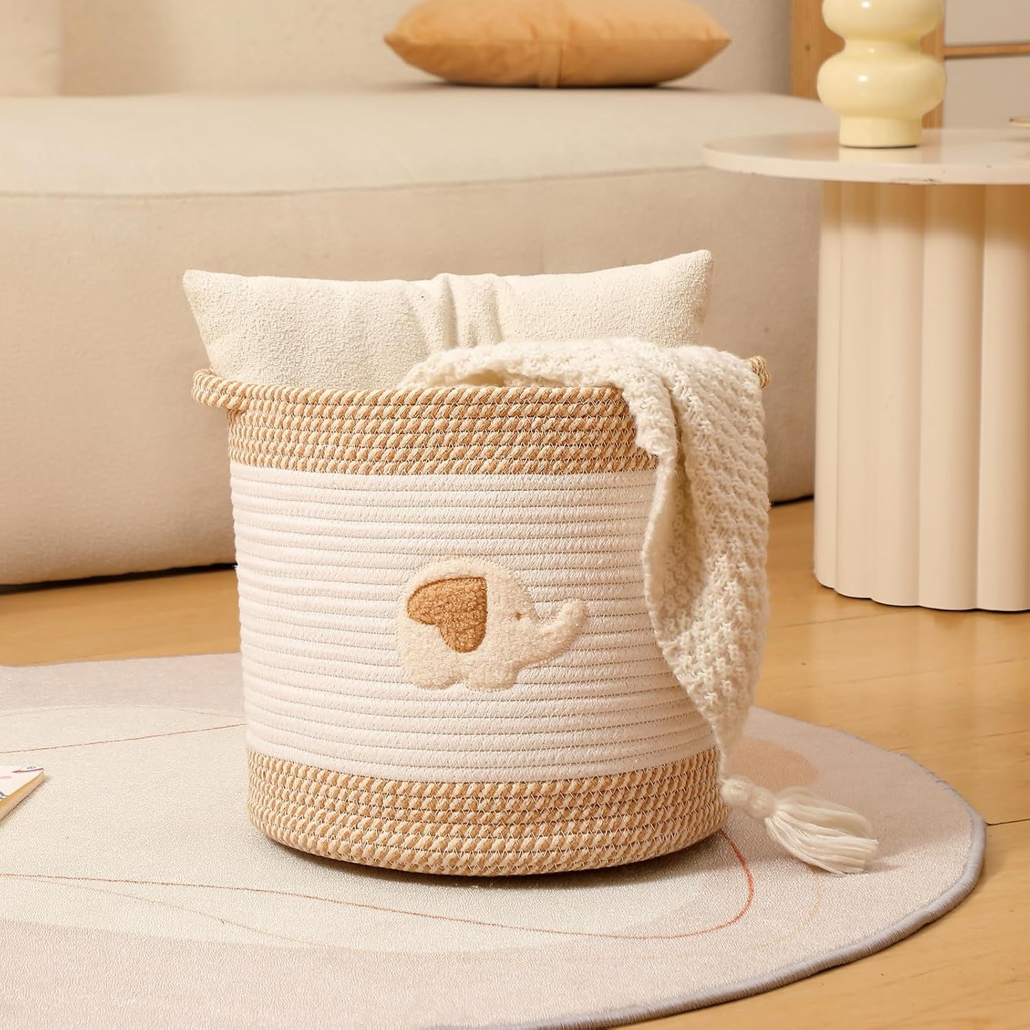 Woven Cotton Rope Toy Basket: image 6